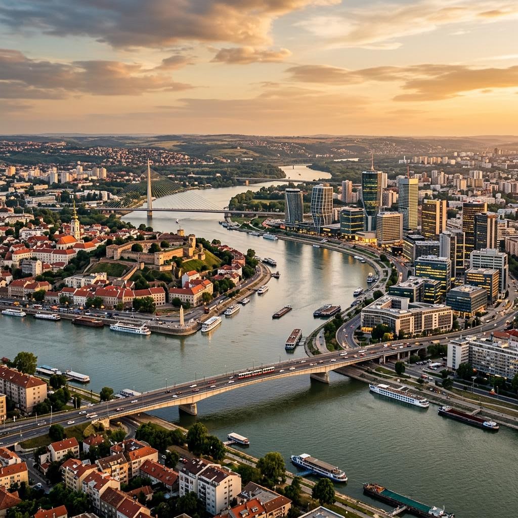 Editorial image illustrating Serbia, small state, great opportunities for international businesses in Italy